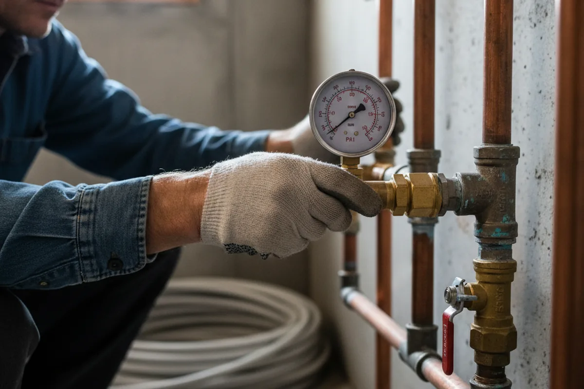 Pressure testing a repaired line during Water Line Repair in Surfside